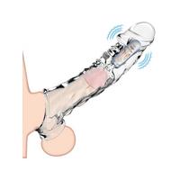 9 cm Şeffaf Penis Kılıfı – Halkalı Titreşimli Penis Uzatıcı