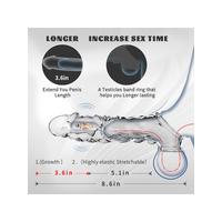 9 cm Şeffaf Penis Kılıfı – Halkalı Titreşimli Penis Uzatıcı