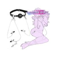 BDSM 4’ü 1 Arada Bondage Seti – Ağızlık, Klipsler ve Anal Plug Zincir
