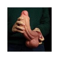 Censan 10 İnç Dual layered Platinum Silicone Cock Dildo