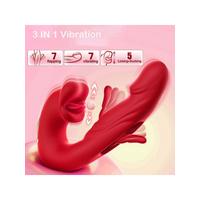 Censan 3’ü 1 Arada G Noktası ve Klitoris Vibratörü – Dil ve Emme Fonksiyonlu, Su Geçirmez Silikon Stimülatör (Kırmızı)