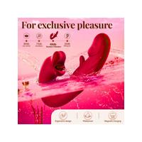 Censan 3’ü 1 Arada G Noktası ve Klitoris Vibratörü – Dil ve Emme Fonksiyonlu, Su Geçirmez Silikon Stimülatör (Kırmızı)