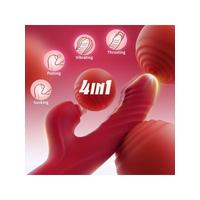 Censan 4in1 – Kırmızı Zarafet, Dört Fonksiyon Bir Arada Telefon Aplikasyonlu Modern Vibratör