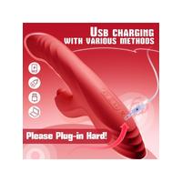 Censan 4in1 – Kırmızı Zarafet, Dört Fonksiyon Bir Arada Telefon Aplikasyonlu Modern Vibratör