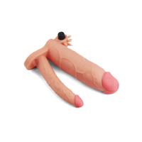 Censan Add 3 İnç Pleasure X Tender Vibrating Double Penis Sleeve Penis Kılıfı