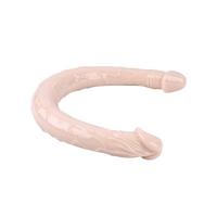 Censan Çift Taraflı Esnek Dildo 40 cm – Gerçekçi Dokulu Ten Renk