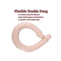 Censan Çift Taraflı Esnek Dildo 40 cm – Gerçekçi Dokulu Ten Renk