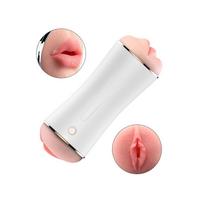 Censan Çift Taraflı Şarjlı Titreşimli Mastürbatör – Vajina & Ağız | 10 Modlu Güçlü Titreşim | Su Geçirmez