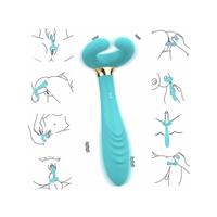 Censan Çiftler için Klitoris Vibratörü – 3 Motorlu Çok Fonksiyonlu Konsolador ve Penis Masajörü (Mavi)