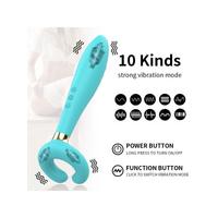 Censan Çiftler için Klitoris Vibratörü – 3 Motorlu Çok Fonksiyonlu Konsolador ve Penis Masajörü (Mavi)