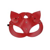 Censan Deri Kedi Kız Maskesi Kırmızı