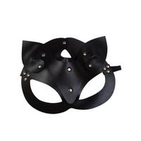 Censan Deri Kedi Kız Maskesi Siyah