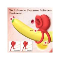 Censan G-Noktası Uyarımlı Dönen (swing) Haraketli Dilli Titreşimli Penis Halkası – Çift Yönlü Zevk