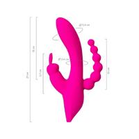 Censan Jos Spanky Üçlü 21cm Pembe Vibratör