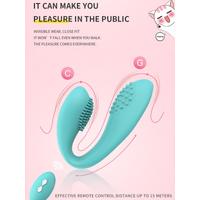 Censan Kablosuz Kumandalı Tırtıklı Klitoris ve G-Spot Uyarıcı 2 in 1 Çift C Vibratör