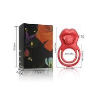 Censan Kırmızı Dudak Dil Şeklinde Şarjlı Titreşimli Penis Halkası