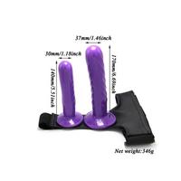 Censan Mor Double Dong Titreşimli Belden Bağlamalı Çift Taraflı Bisex Dildo Vibratör