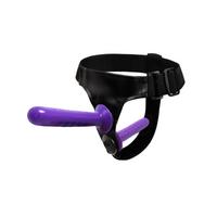 Censan Mor Double Dong Titreşimli Belden Bağlamalı Çift Taraflı Bisex Dildo Vibratör