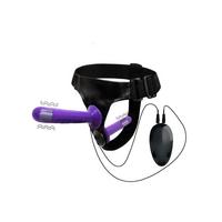 Censan Mor Double Dong Titreşimli Belden Bağlamalı Çift Taraflı Bisex Dildo Vibratör