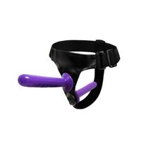 Censan Mor Double Dong Titreşimli Belden Bağlamalı Çift Taraflı Bisex Dildo Vibratör model 2