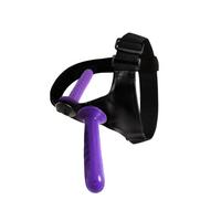 Censan Mor Double Dong Titreşimli Belden Bağlamalı Çift Taraflı Bisex Dildo Vibratör model 2