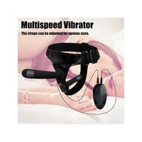 Censan Siyah Double Dong Titreşimli Belden Bağlamalı Çift Taraflı Bisex Dildo Vibratör