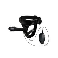 Censan Siyah Double Dong Titreşimli Belden Bağlamalı Çift Taraflı Bisex Dildo Vibratör