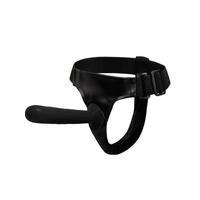 Censan Siyah Double Dong Titreşimli Belden Bağlamalı Çift Taraflı Bisex Dildo Vibratör