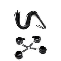 Censan Siyah Kelepçe Kırbaç Set