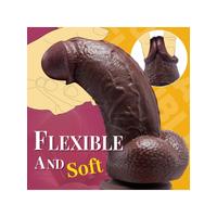 Censan Siyah SuperLove Realistik Dual Density Dildo – 21 cm Güçlü Emme Tabanlı Vücut Dostu Silikon