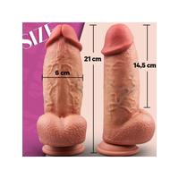 Censan SuperLove Realistik Dual Density Dildo – 21 cm Güçlü Emme Tabanlı Vücut Dostu Silikon