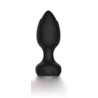 Censan Telefon Kontrollü Full Covered Rubber Rose Anal Plug – Siyah