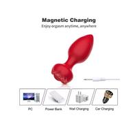 Censan Telefon Kontrollü Full Covered Rubber Rose Anal Plug – Siyah