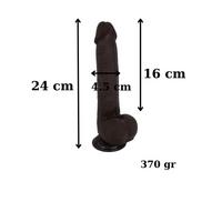Censan Ultra Gerçekçi 24 Cm Brown Melez Kıkırdaklı Dildo
