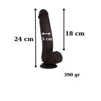 Censan Ultra Gerçekçi 24 Cm Model2 Brown Melez Kıkırdaklı Dildo