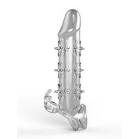 Censan Wolf Warrior Crystal Şeffaf Dokulu Penis Kılıfı – Esnek TPE Malzeme, Gerçekçi His, 13.8 cm