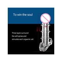 Censan Wolf Warrior Crystal Şeffaf Dokulu Penis Kılıfı – Esnek TPE Malzeme, Gerçekçi His, 13.8 cm