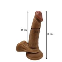 Gerçekçi Testisli Melez Dildo 18 cm