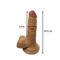 Gerçekçi Testisli Melez Dildo 16.5 cm
