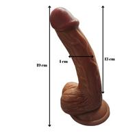 Gerçekçi Testisli Melez Dildo 19 cm