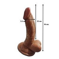 Gerçekçi Testisli Melez Dildo 16 cm
