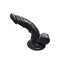 Gerçekçi Testisli Siyah Dildo 16 cm