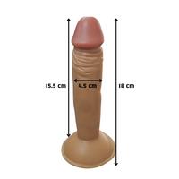 Gerçekçi Testissiz Melez Dildo 18 cm