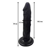 Gerçekçi Testissiz Siyah Dildo 21 cm
