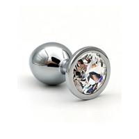 Paslanmaz Çelik Anal Plug Tıkaç Beyaz Taşlı