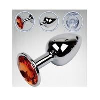 Paslanmaz Çelik Anal Plug Tıkaç Kırmızı Taşlı
