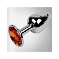 Paslanmaz Çelik Anal Plug Tıkaç Kırmızı Taşlı