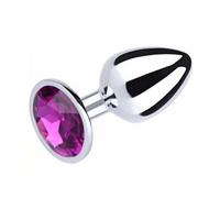 Paslanmaz Çelik Anal Plug Tıkaç Mor Taşlı