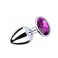 Paslanmaz Çelik Anal Plug Tıkaç Mor Taşlı
